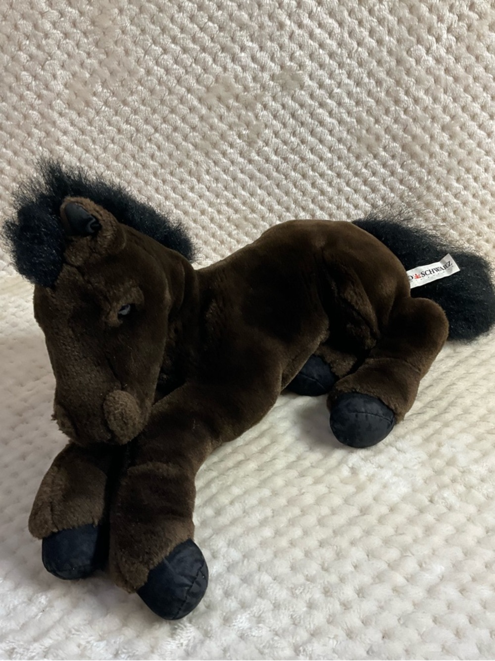 FAO Schwarz Fifth Avenue Plush Dark Brown Black Horse Stuffed Animal Toy READ